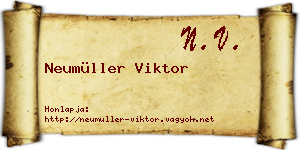 Neumüller Viktor névjegykártya